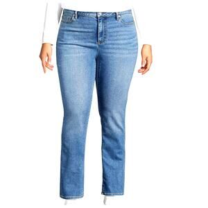 Lands' End x Recover NWT Light Wash Denim Jeans Straight Leg Plus Size 20W